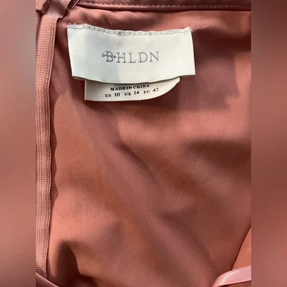 BHLDN x Anthropologie Cali Satin Charmeuse Midi Dress Sedona Sunset Size 10 - Picture 8 of 8